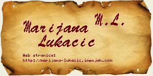 Marijana Lukačić vizit kartica